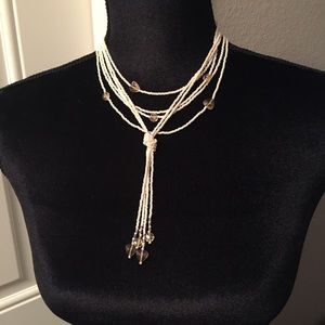 *SOLD* Banana Republic Seed Bead & Quartz Necklace